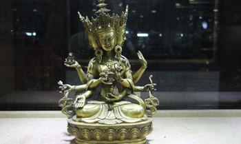 Tibet Brass Copper 4 Head 8 Arms Namgyalma Ushnishavijaya Guan Yin Buddha Statue
Tibet Brass Copper 4 Head 8 Arms Namgyalma Ushnishavijaya Guan Yin Buddha Statue