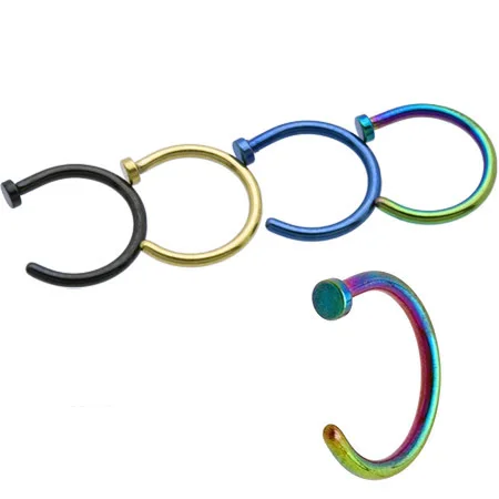 316L Surgical Steel Titanium Anodized Nose Piercing Nose Hoop 18 Gauge 1.0*10mm
316L Surgical Steel Titanium Anodized Nose Piercing Nose Hoop 18 Gauge 1.0*10mm