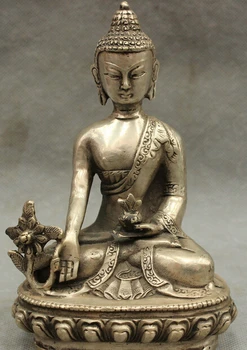 dr606 Chinese Tibet Silver Bronze Buddhism Temple Medicine Shakyamuni Buddha Statue
dr606 Chinese Tibet Silver Bronze Buddhism Temple Medicine Shakyamuni Buddha Statue