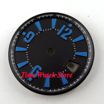 31.5mm black sterial dial blue marks date window Watch Dial for ETA 2836 Mingzhu 2813 4813 Movement D43
31.5mm black sterial dial blue marks date window Watch Dial for ETA 2836 Mingzhu 2813 4813 Movement D43