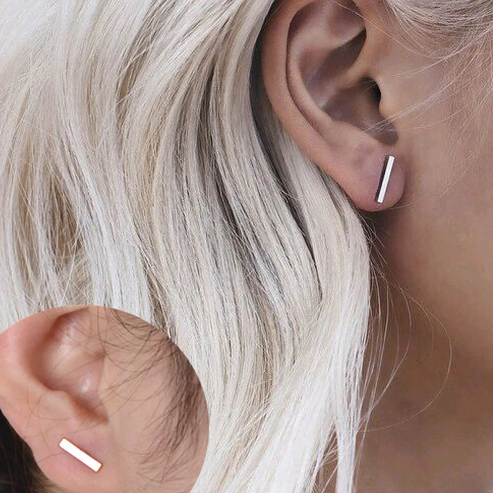 Simple Cute Tiny Earings Gold Silver Color Straight Vertical Bar Stud Earrings For Women Exquisite Minimalist Jewelry
Simple Cute Tiny Earings Gold Silver Color Straight Vertical Bar Stud Earrings For Women Exquisite Minimalist Jewelry