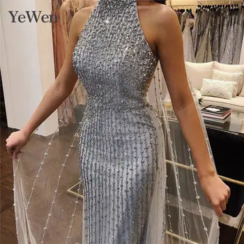 Dubai Design Silver Sexy Mermaid Evening Dresses Sleeveless Beading Illusion Luxury Evening Gowns 2020 YeWen
Dubai Design Silver Sexy Mermaid Evening Dresses Sleeveless Beading Illusion Luxury Evening Gowns 2020 YeWen