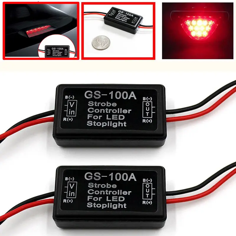 GS-100A Flash Strobe Controller Flasher Module for Car LED Brake Stop Light Lamp 6-30V
GS-100A Flash Strobe Controller Flasher Module for Car LED Brake Stop Light Lamp 6-30V
