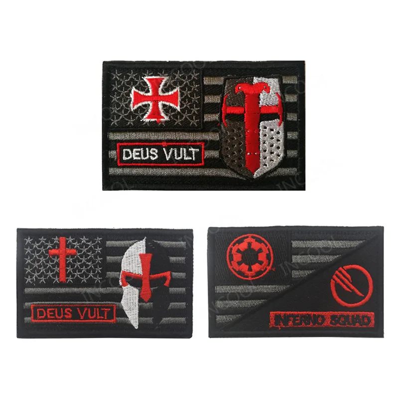 3D Christian Templar Knight Embroidery Patch US American Flag Military Morale Patches Tactical Combat Emblem Embroidered Badges
3D Christian Templar Knight Embroidery Patch US American Flag Military Morale Patches Tactical Combat Emblem Embroidered Badges