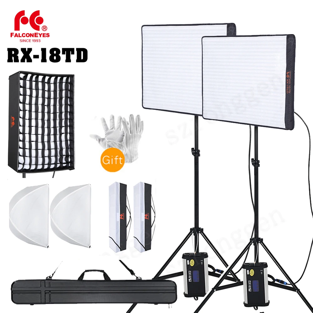 Falcon Eyes 2pcs RX-18TD 100W Dimmable LED Video Light 504pcs Flexible Rollable Cloth Lamp with Diffuser + Outdoor Carry Bag Kit
Falcon Eyes 2pcs RX-18TD 100W Dimmable LED Video Light 504pcs Flexible Rollable Cloth Lamp with Diffuser + Outdoor Carry Bag Kit