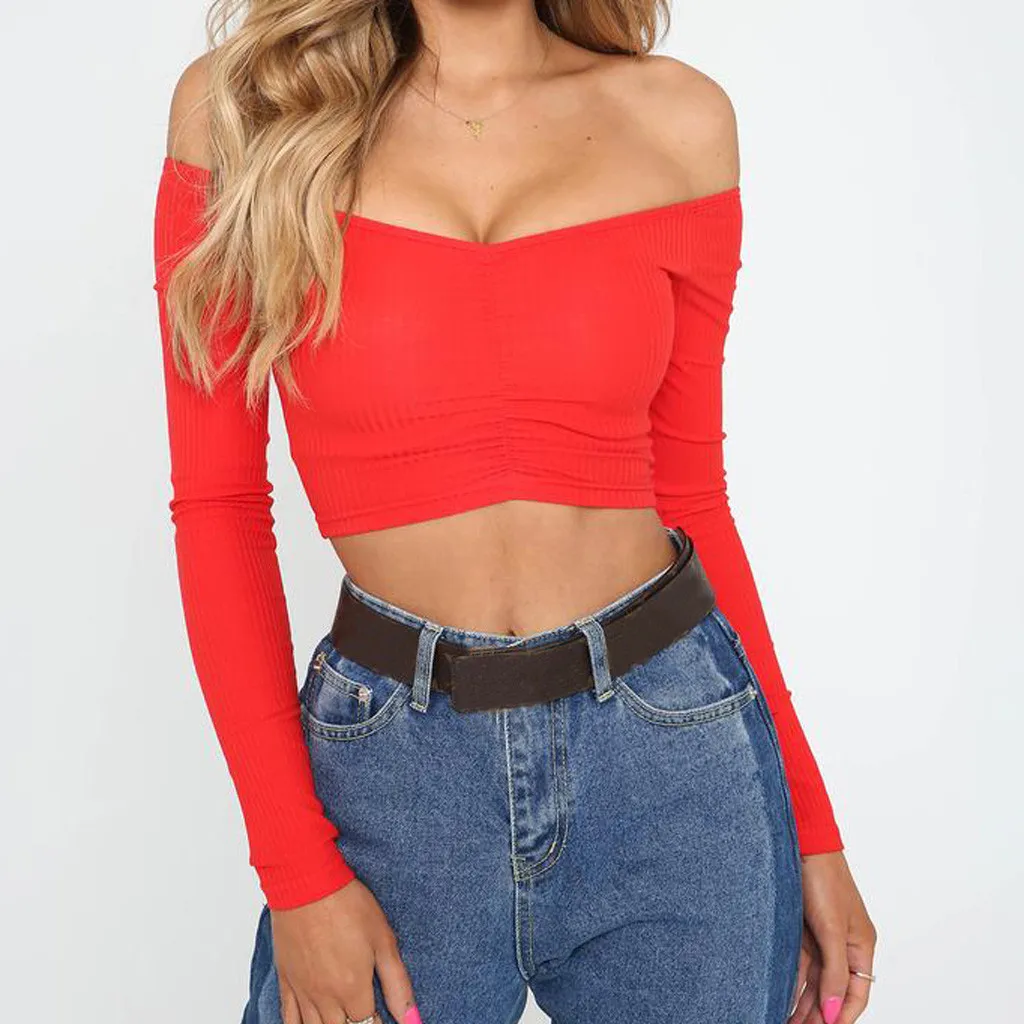 Sexy Off Shoulder Red Crochet Women tiop Autumn Solid Elegant T-shirt Short Long Sleeve Crop Top Bustier Tee Shirt For Women #6
Sexy Off Shoulder Red Crochet Women tiop Autumn Solid Elegant T-shirt Short Long Sleeve Crop Top Bustier Tee Shirt For Women #6
