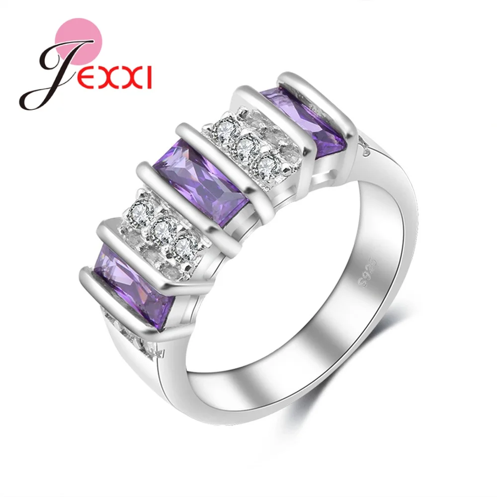 Female 925 Sterling Silver Daily Rings Light Purple Shiny Zircons With White Austrian Crystals Popular Women Anniversary
Female 925 Sterling Silver Daily Rings Light Purple Shiny Zircons With White Austrian Crystals Popular Women Anniversary