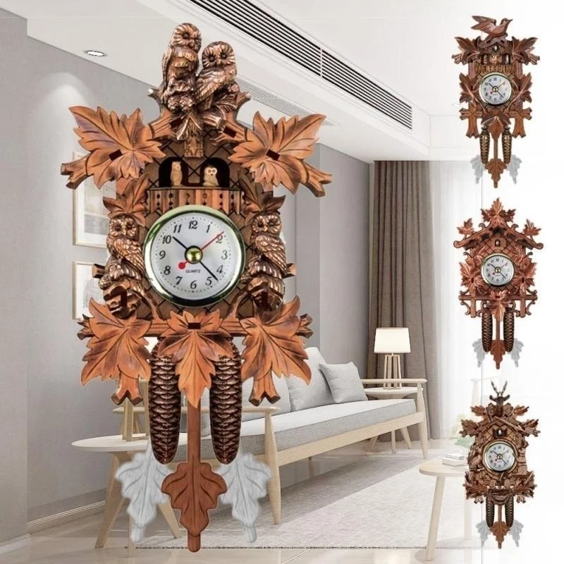 Vintage Home Decorative Bird Wall Clock Hanging Wood Cuckoo Clock Living Room Pendulum Clock Craft Art Clock for New House
Vintage Home Decorative Bird Wall Clock Hanging Wood Cuckoo Clock Living Room Pendulum Clock Craft Art Clock for New House