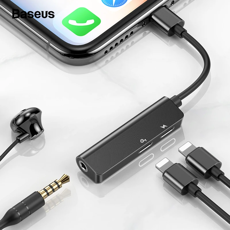 Baseus Audio Aux Adapter For iPhone Xs Max Xr X 8 7 Plus OTG Cable 3.5mm Jack Earphone Charging For Lightning Splitter Converter
Baseus Audio Aux Adapter For iPhone Xs Max Xr X 8 7 Plus OTG Cable 3.5mm Jack Earphone Charging For Lightning Splitter Converter