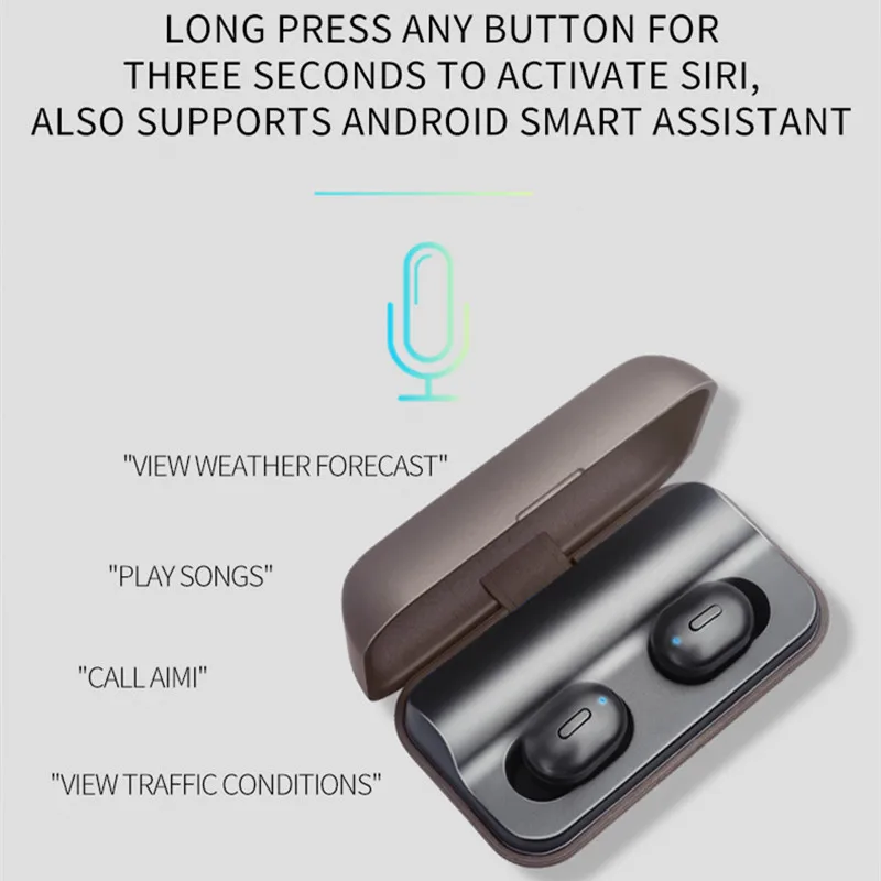 TWS T1 Pro Bluetooth Earphone Headset 5.0 Wireless Stereo Bass Hifi With Mic Earphones For All Phones 2600mAh Charging Box (1)