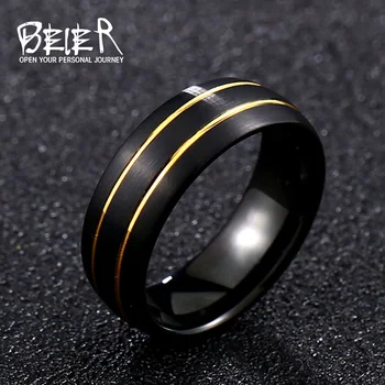 Beier 100% Real 8mm FASHION Hot quality concise Black and Gold Men's Wedding Ring High Quality Jewelry LLBR-W093
Beier 100% Real 8mm FASHION Hot quality concise Black and Gold Men's Wedding Ring High Quality Jewelry LLBR-W093