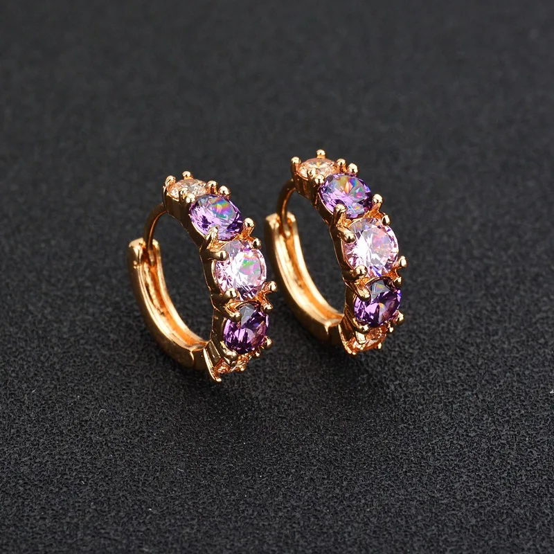 MissCyCy Fashion Charm Personality Alloy Gold Color Purple Crystal Earring Jewelry Round Zirconia Design Earrings For Women
MissCyCy Fashion Charm Personality Alloy Gold Color Purple Crystal Earring Jewelry Round Zirconia Design Earrings For Women