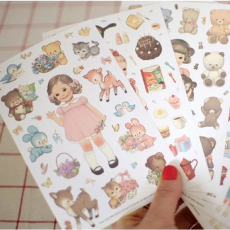6Sheets/Pack New DIY Scrapbook Paper Cute Curly Doll Diary Stickers Decoration Sticker H0190
6Sheets/Pack New DIY Scrapbook Paper Cute Curly Doll Diary Stickers Decoration Sticker H0190