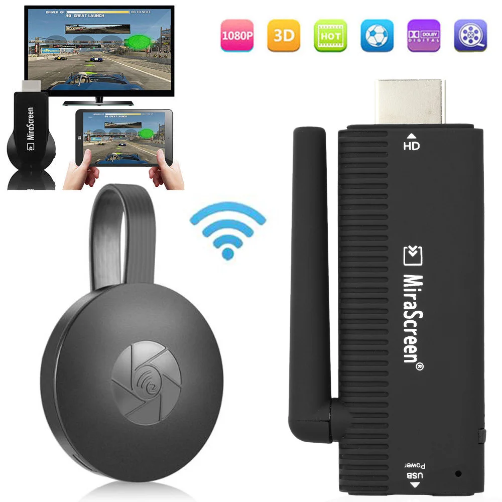 Mirascreen Screen Mirroring Wireless WIFI DLNA AirPlay HDMI TV Stick Display Dongle Receiver Adapter for IOS Android Phone to TV
Mirascreen Screen Mirroring Wireless WIFI DLNA AirPlay HDMI TV Stick Display Dongle Receiver Adapter for IOS Android Phone to TV