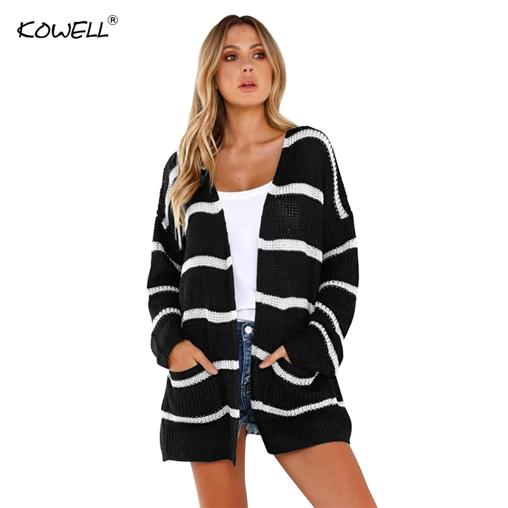 Hot Sale Black Striped Cotton Loose Casual Sweater Women Knitting Long Cardigan Female Autumn Winter Plus Size Jumper Outerwear
Hot Sale Black Striped Cotton Loose Casual Sweater Women Knitting Long Cardigan Female Autumn Winter Plus Size Jumper Outerwear