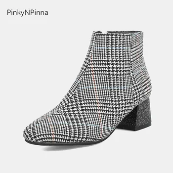 Luxury ankle boots for women glitter block heels 2019 new arrival designer plain gingham preppy style casual office booties
Luxury ankle boots for women glitter block heels 2019 new arrival designer plain gingham preppy style casual office booties