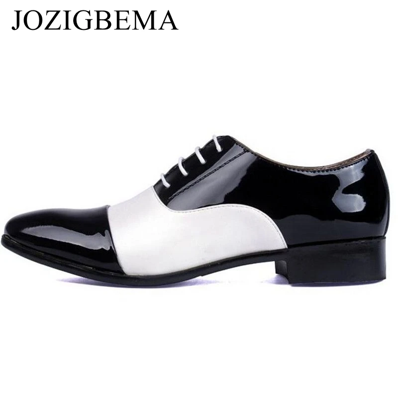 JOZIGBEMA Fashion Men Office Shoes PU Patent Leather Men Dress Shoes Mixed White Black Male Soft Leather Wedding Oxford Shoes
JOZIGBEMA Fashion Men Office Shoes PU Patent Leather Men Dress Shoes Mixed White Black Male Soft Leather Wedding Oxford Shoes