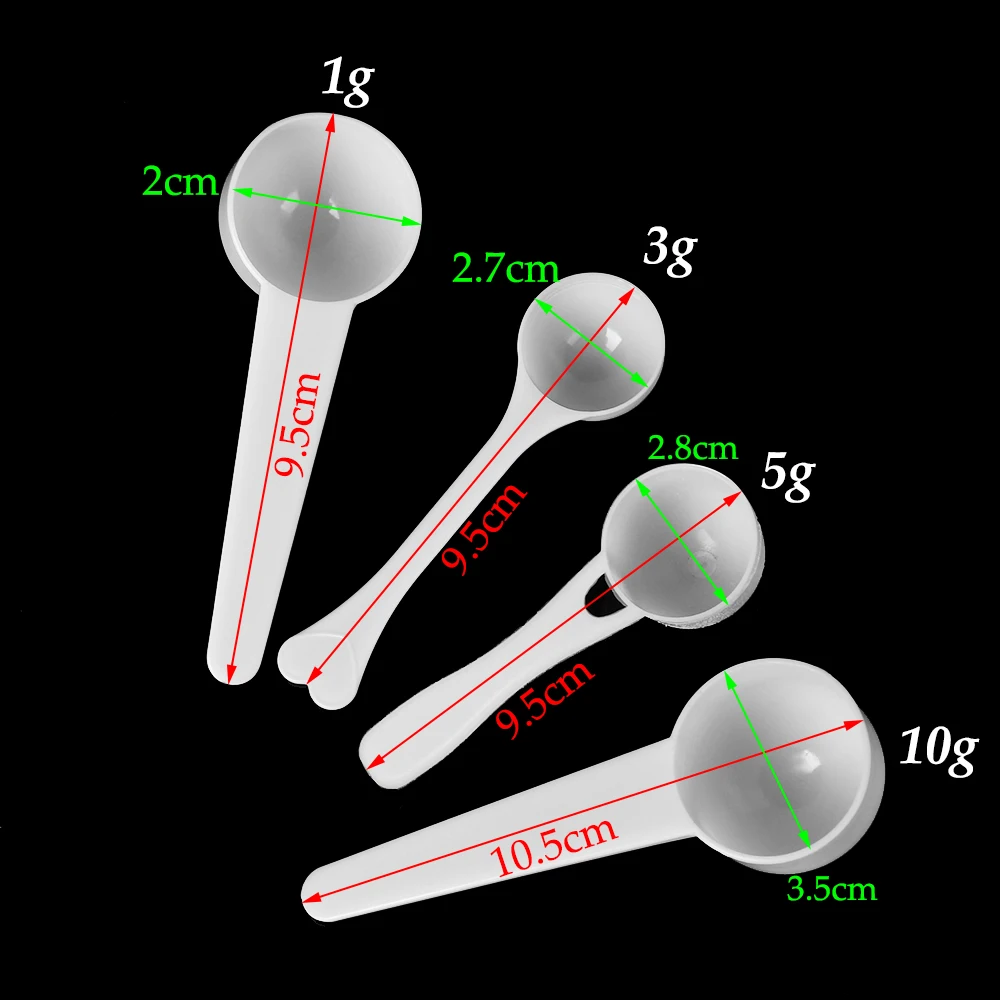 10 шт. Пластиковые мерные ложки для молока 1/3/5/10 г|Мерные ложки| |