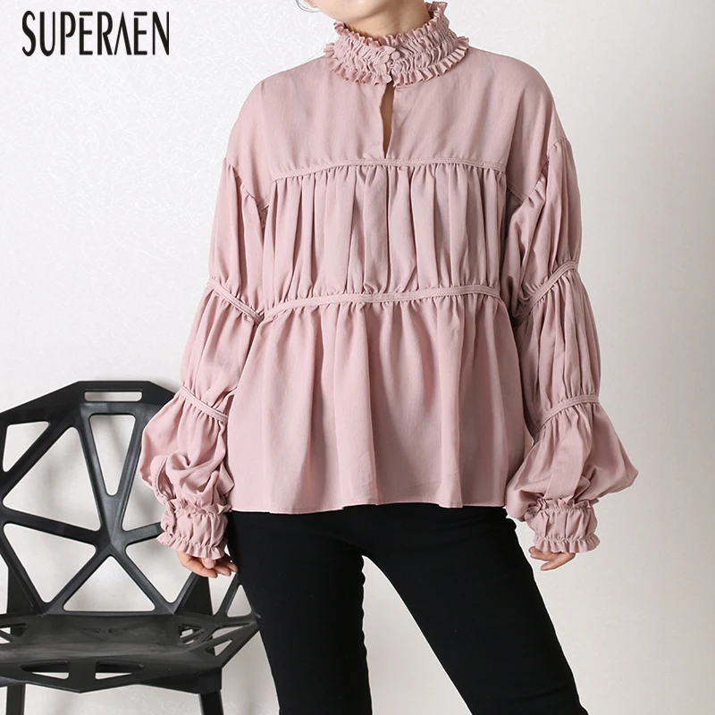 SuperAen Europe Fashion Blouse Women Long Sleeve Cotton Wild Loose Ladies Shirts Solid Color Sweet for Women Tops Spring New
SuperAen Europe Fashion Blouse Women Long Sleeve Cotton Wild Loose Ladies Shirts Solid Color Sweet for Women Tops Spring New
