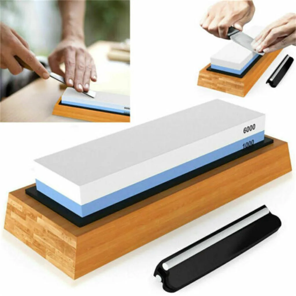 Knife Sharpener Sharpening 1000/6000 Grit Stone Kitchen Whetstone Sharpener Wet Two Sided Afilador Cuchillos De Cocina Whetstone
Knife Sharpener Sharpening 1000/6000 Grit Stone Kitchen Whetstone Sharpener Wet Two Sided Afilador Cuchillos De Cocina Whetstone