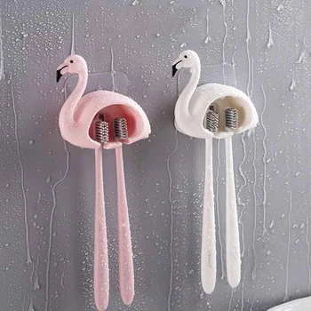 Bathroom Accessories Flamingo Sucker 2 Position Family Set Toothbrush Holder Suction Hooks Wall Bathroom 
Bathroom Accessories Flamingo Sucker 2 Position Family Set Toothbrush Holder Suction Hooks Wall Bathroom