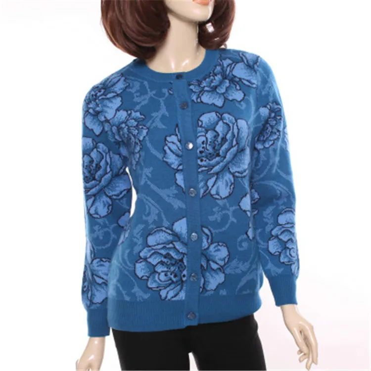 big size 100%goat cashmere thick knit fashion printed cardigan sweater coat Oneck for mid/old women S-4XL retail wholesale
big size 100%goat cashmere thick knit fashion printed cardigan sweater coat Oneck for mid/old women S-4XL retail wholesale