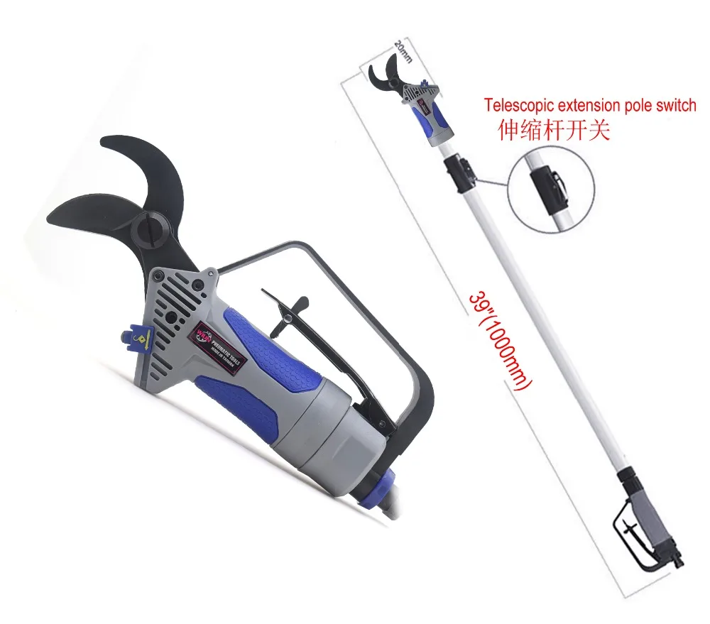 Pneumatic Pruning Shears Scissors Air Secateur Long Reach Pruners Garden Trim Tree Branches Grass Cutter 1000mm Extension Handle
Pneumatic Pruning Shears Scissors Air Secateur Long Reach Pruners Garden Trim Tree Branches Grass Cutter 1000mm Extension Handle