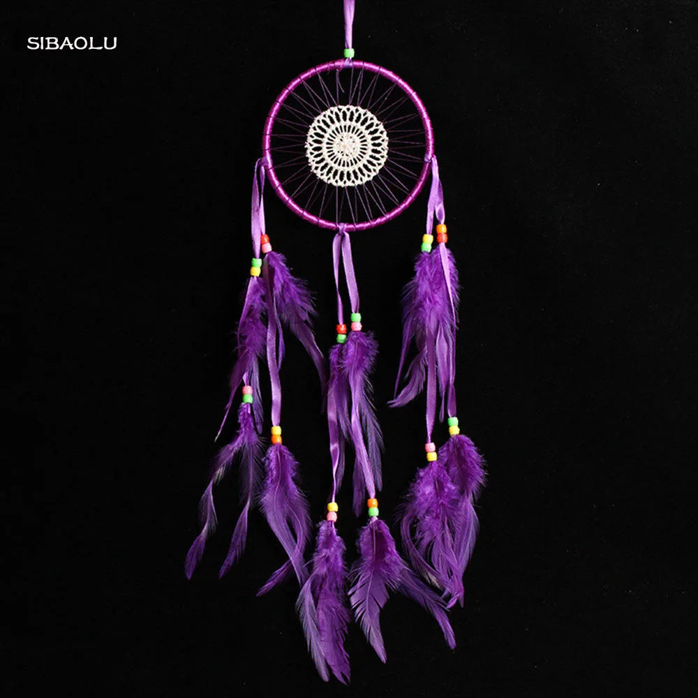 handmade dream catcher indian lace net with purple feathers home dreamcatcher wall hanging decoration bead ornament gift
handmade dream catcher indian lace net with purple feathers home dreamcatcher wall hanging decoration bead ornament gift