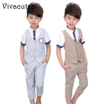 Baby Boys Formal Suit Birthday Party Ceremony Dress Clothes Sets Shirt Vest Pants Kids Children Wedding Stripe Costumes F058
Baby Boys Formal Suit Birthday Party Ceremony Dress Clothes Sets Shirt Vest Pants Kids Children Wedding Stripe Costumes F058