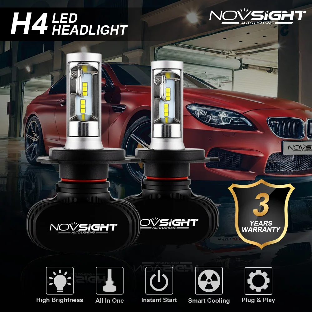 

NOVSIGHT Led H4 H7 H8 H9 H11 8000LM 50W 6500K Car LED Headlights White Fog Lamps 9005 HB3 9006 HB4 Fog Light Bulbs CSP LED Chips