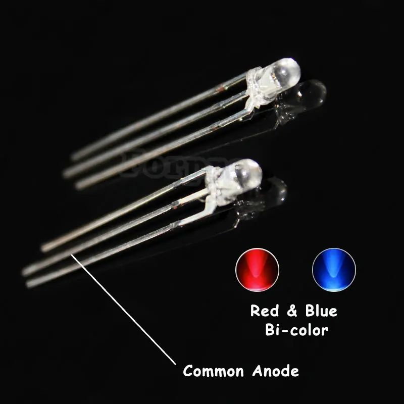 1000Pcs 3mm LED Bi-Color Red and Green/Red and Blue Common Anode Round Transparent 20mA LED Light Emitting Diode
1000Pcs 3mm LED Bi-Color Red and Green/Red and Blue Common Anode Round Transparent 20mA LED Light Emitting Diode