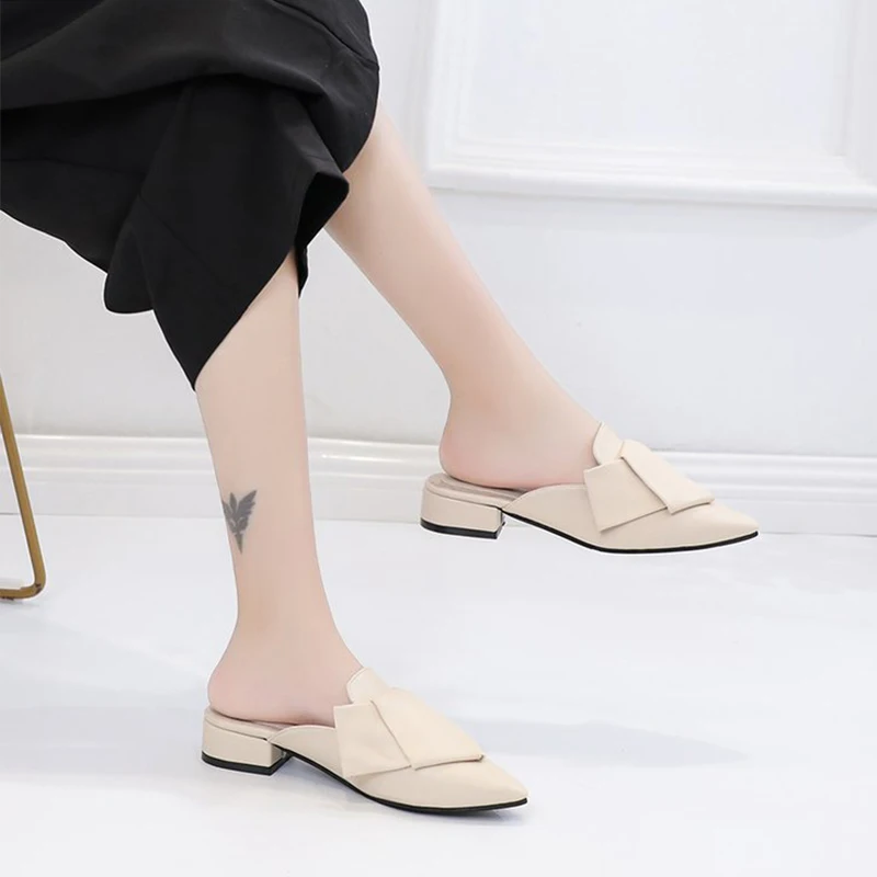 Women Pointed Toe Bowtie Summer Mules Ladies Slip On Fashion Square Middle Heels Female Casual Pumps Shoes Plus Size
Women Pointed Toe Bowtie Summer Mules Ladies Slip On Fashion Square Middle Heels Female Casual Pumps Shoes Plus Size