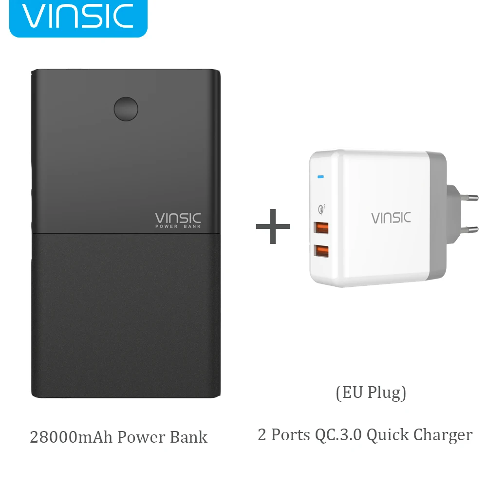 Vinsic 20000mAh Quick Charge QC3.0 Power Bank Dual USB External Battery Pack for iPhone X Samsung S9 Xiaomi Mi8
Vinsic 20000mAh Quick Charge QC3.0 Power Bank Dual USB External Battery Pack for iPhone X Samsung S9 Xiaomi Mi8