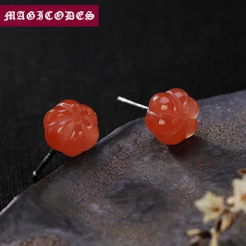 Geometric Ladies Stud Earring 100% 925 Sterling Silver Women fashion Mosaic red agate Pumpkin Earring Jewelry 2019 statement E05
Geometric Ladies Stud Earring 100% 925 Sterling Silver Women fashion Mosaic red agate Pumpkin Earring Jewelry 2019 statement E05