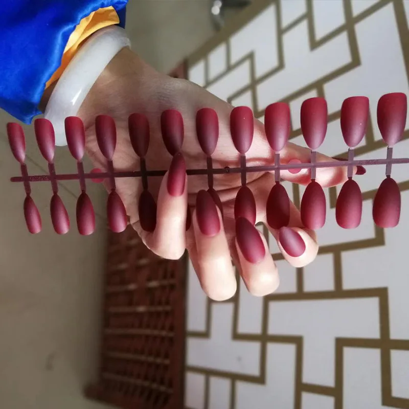 24pcs Full Cover Matte Stiletto False Nails Frosted Soft Almond Fake Nail Art Tips Pointed Press On Nails Decoration
24pcs Full Cover Matte Stiletto False Nails Frosted Soft Almond Fake Nail Art Tips Pointed Press On Nails Decoration