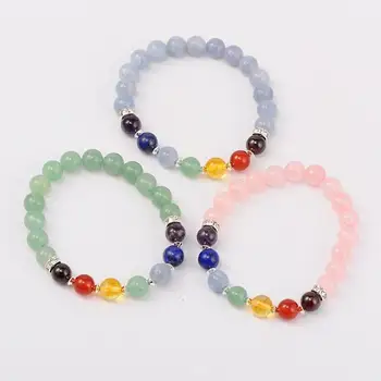 10pcs Rope Natural Gem Stone Strand Bracelets Tiger Eyd Black Stone Stretch Chakra Bracelets Gift for Men Women 55mm
10pcs Rope Natural Gem Stone Strand Bracelets Tiger Eyd Black Stone Stretch Chakra Bracelets Gift for Men Women 55mm