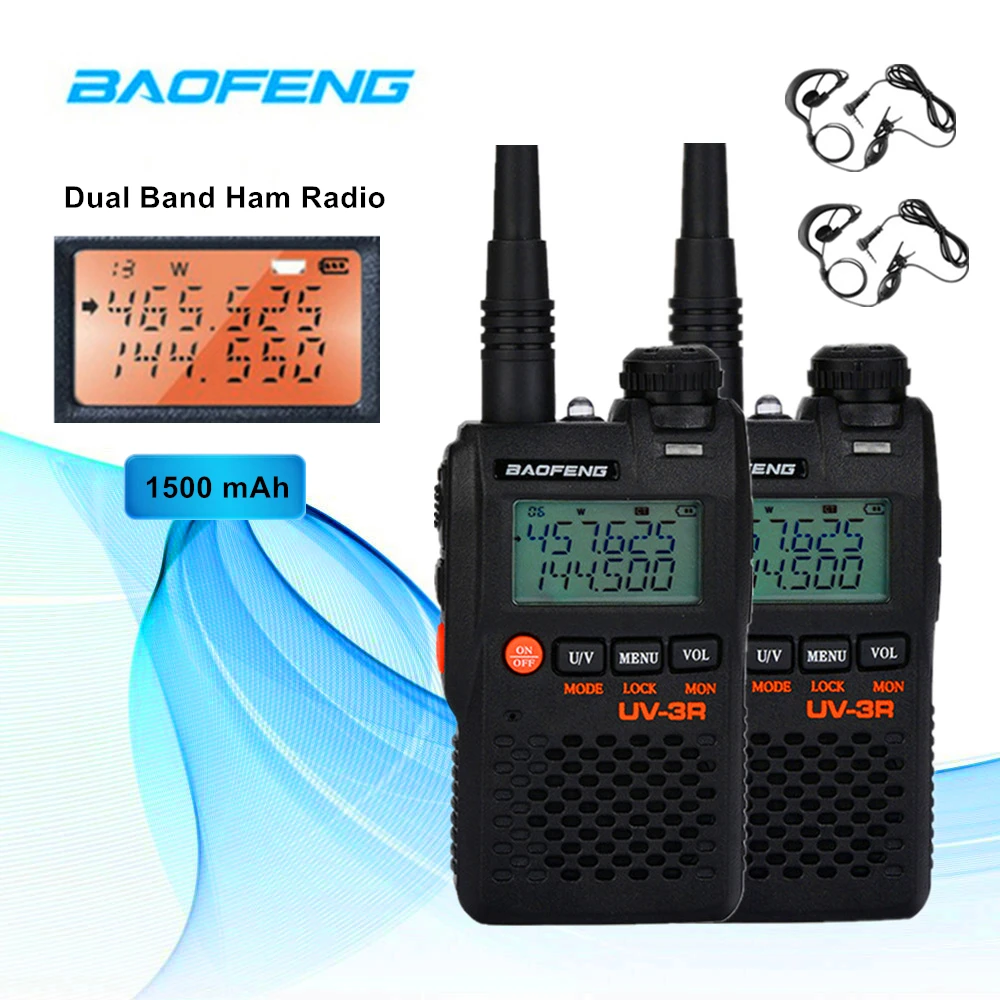 2PCS Baofeng Ham Walkie Talkie UV-3R 136-174/ 400-470MHz Portable CB Radio UV 3R Plus Dual Band Ham Radio For Outdoor Camping
2PCS Baofeng Ham Walkie Talkie UV-3R 136-174/ 400-470MHz Portable CB Radio UV 3R Plus Dual Band Ham Radio For Outdoor Camping