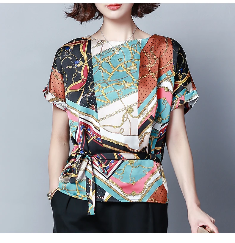 Plus Size 2019 Summer New Short Sleeved geometric Print Women's Blouses Shirts Casual Red Women Tops Fashion Chiffon Print 909F3
Plus Size 2019 Summer New Short Sleeved geometric Print Women's Blouses Shirts Casual Red Women Tops Fashion Chiffon Print 909F3