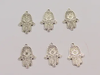 100 Tibet Silver Kabbalah Hamsa Hand Blue Eye Good Luck Charm Pendants 
100 Tibet Silver Kabbalah Hamsa Hand Blue Eye Good Luck Charm Pendants