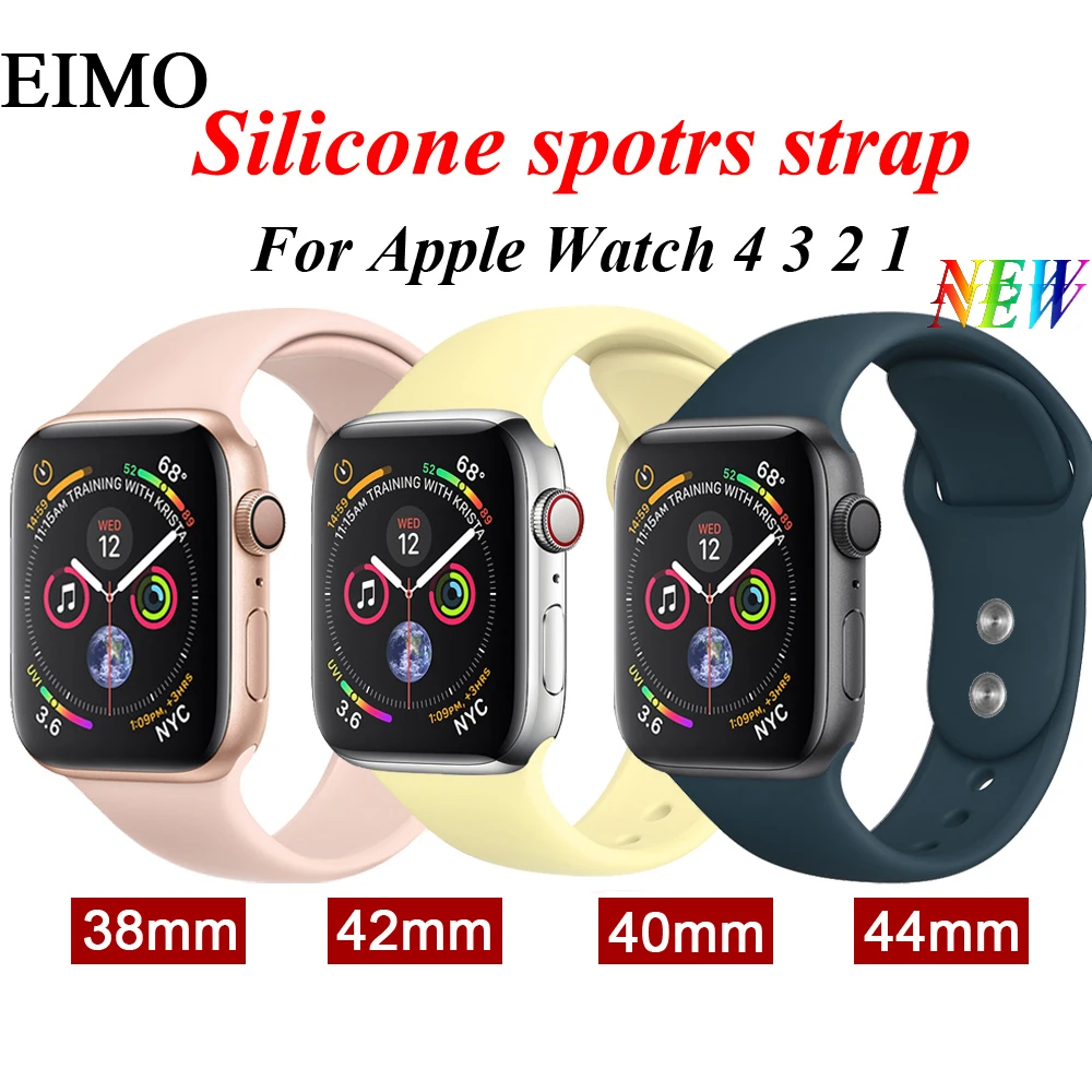 EIMO Sport strap For Apple Watch Band 42mm 44mm 38mm Iwatch Series 4/3/2/1 40mm Silicone Bracelet correa wrist Belt Watchband
EIMO Sport strap For Apple Watch Band 42mm 44mm 38mm Iwatch Series 4/3/2/1 40mm Silicone Bracelet correa wrist Belt Watchband