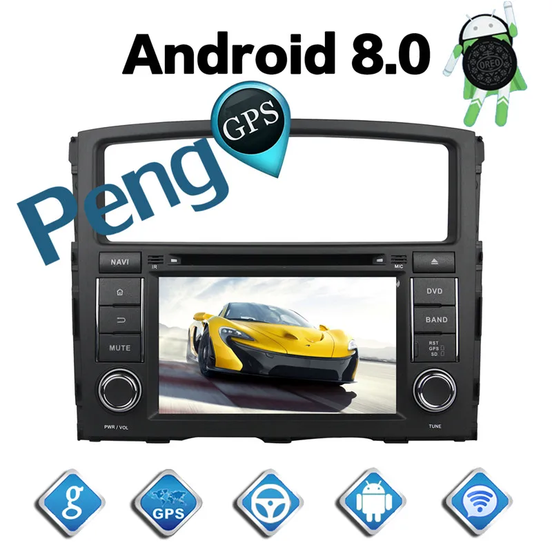Автомагнитола 2 Din 4 Гб + 32 ГБ Восьмиядерный процессор Android 8 0 для Mitsubishi PAJERO V97V93 2006-2012