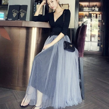 Maxi Long White Gray White Tulle Mesh Skirts For Women Elastic High Waist Elegant Girls Juniors Prom Party Saias Jupe Clothes
Maxi Long White Gray White Tulle Mesh Skirts For Women Elastic High Waist Elegant Girls Juniors Prom Party Saias Jupe Clothes