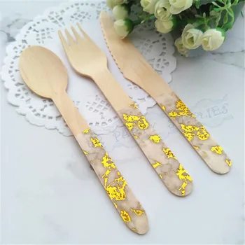 Free Ship 36pcs Birch Wood Utensils Fork Spoon Knife Set Marble Foil Gold Modern Design for Wedding Kids Birthday Party
Free Ship 36pcs Birch Wood Utensils Fork Spoon Knife Set Marble Foil Gold Modern Design for Wedding Kids Birthday Party