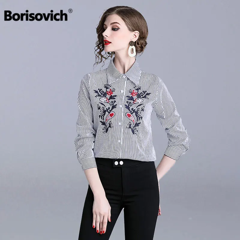 Borisovich Office Lady Elegant Striped Shirt New Brand 2019 Spring Fashion Luxury Embroidery Women Casual Blouses Shirts N669
Borisovich Office Lady Elegant Striped Shirt New Brand 2019 Spring Fashion Luxury Embroidery Women Casual Blouses Shirts N669