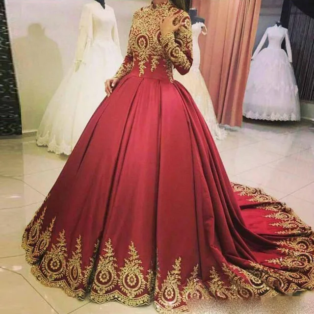 2019 Muslim Burgundy Wedding Dresses Long Sleeves High Neck Lace Applique Islamic Wedding Dress Vintage Dubai Bridal Gowns
2019 Muslim Burgundy Wedding Dresses Long Sleeves High Neck Lace Applique Islamic Wedding Dress Vintage Dubai Bridal Gowns