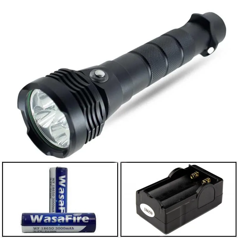 LED Diving Lantern Underwater Flashlight 5000 Lumens XM-L2 Scuba Torch Professional Waterproof Lamp With 18650 Battery + Charger
LED Diving Lantern Underwater Flashlight 5000 Lumens XM-L2 Scuba Torch Professional Waterproof Lamp With 18650 Battery + Charger