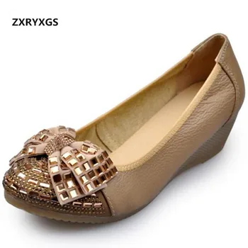 ZXRYXGS Brand Shoes Woman New 2019 Spring Rinestones Bow Genuine Leather Shoes Women Fashion Shoes High Heels Wedges Soft-soled
ZXRYXGS Brand Shoes Woman New 2019 Spring Rinestones Bow Genuine Leather Shoes Women Fashion Shoes High Heels Wedges Soft-soled