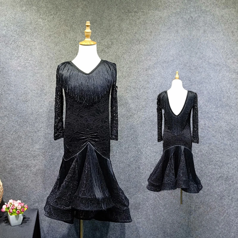 2019 New Children's Latin Dance Clothes Emboss Lace Tassels Big Swing Skirt Children's Competition/Performance Clothing
2019 New Children's Latin Dance Clothes Emboss Lace Tassels Big Swing Skirt Children's Competition/Performance Clothing