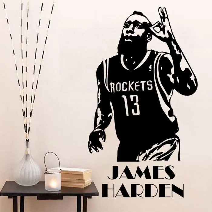 

NBA Basketball Player Star James Harden Wall Stickers Decal Home Decor Fan Gifts