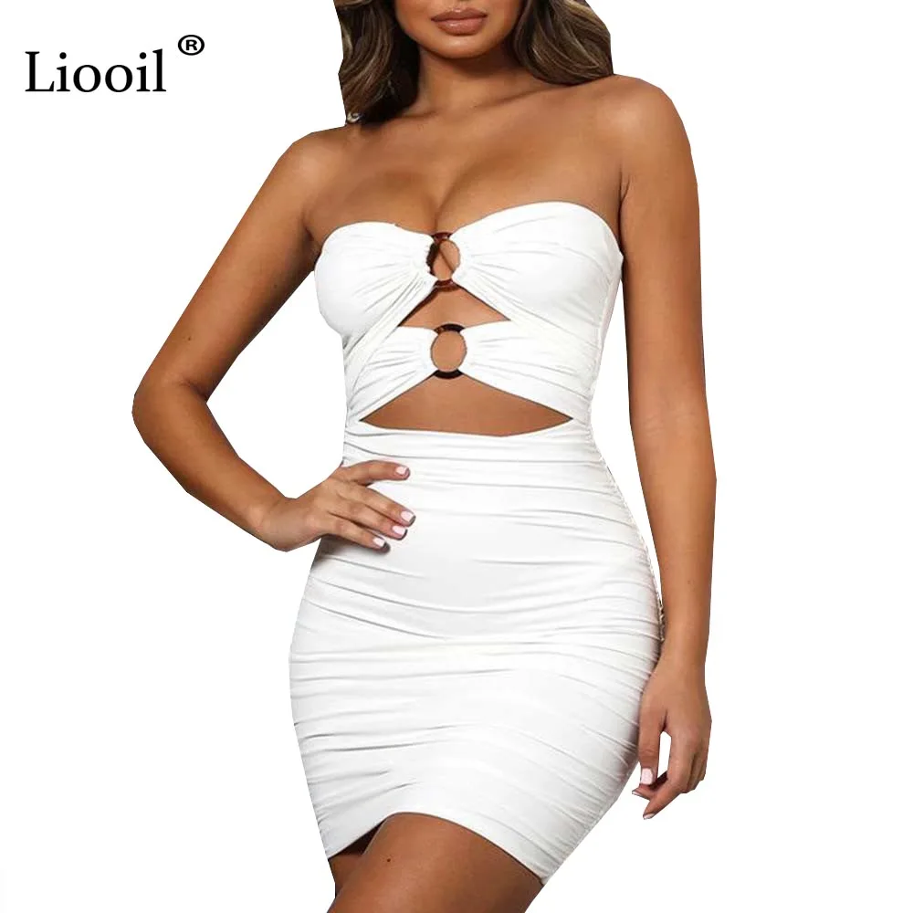 Liooil Hollow Out Sexy Draped Mini Dress Women Clothes 2019 Summer White Casual Wrap Dress Strapless High Waist Party Dresses
Liooil Hollow Out Sexy Draped Mini Dress Women Clothes 2019 Summer White Casual Wrap Dress Strapless High Waist Party Dresses